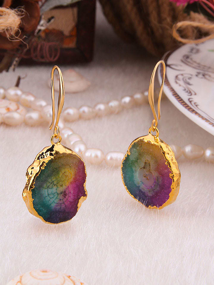 Pierres delicates Pozłacane kolczyki z kwarcem rozmiar: onesize