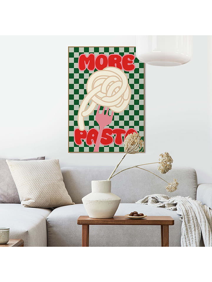 Orangewallz Druk artystyczny "More Pasta" w ramce rozmiar: 50x70 cm