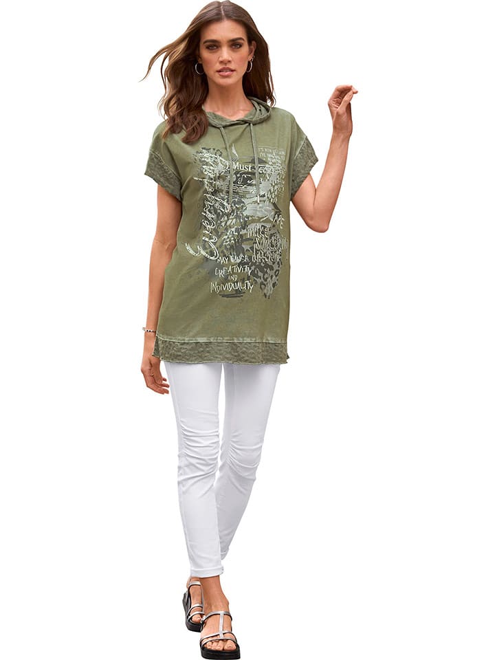 Heine Koszulka w kolorze khaki rozmiar: 42