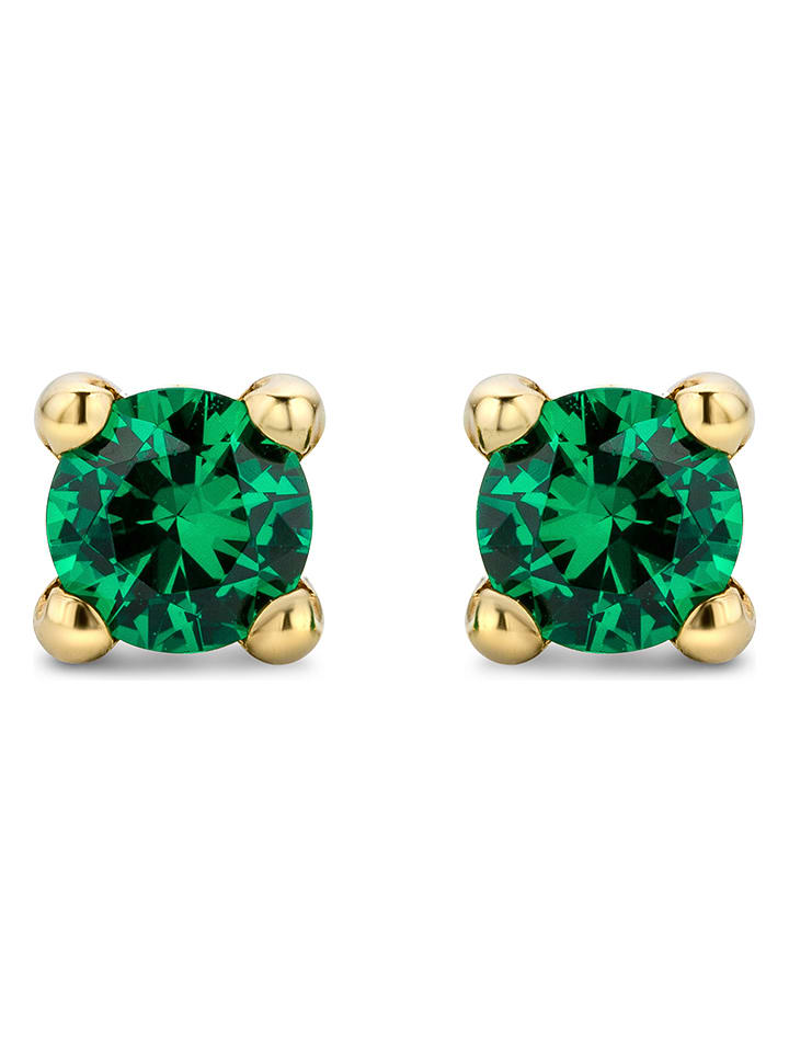 Diamant Exquis Złote kolczyki-wkrętki ze szmaragdami rozmiar: onesize