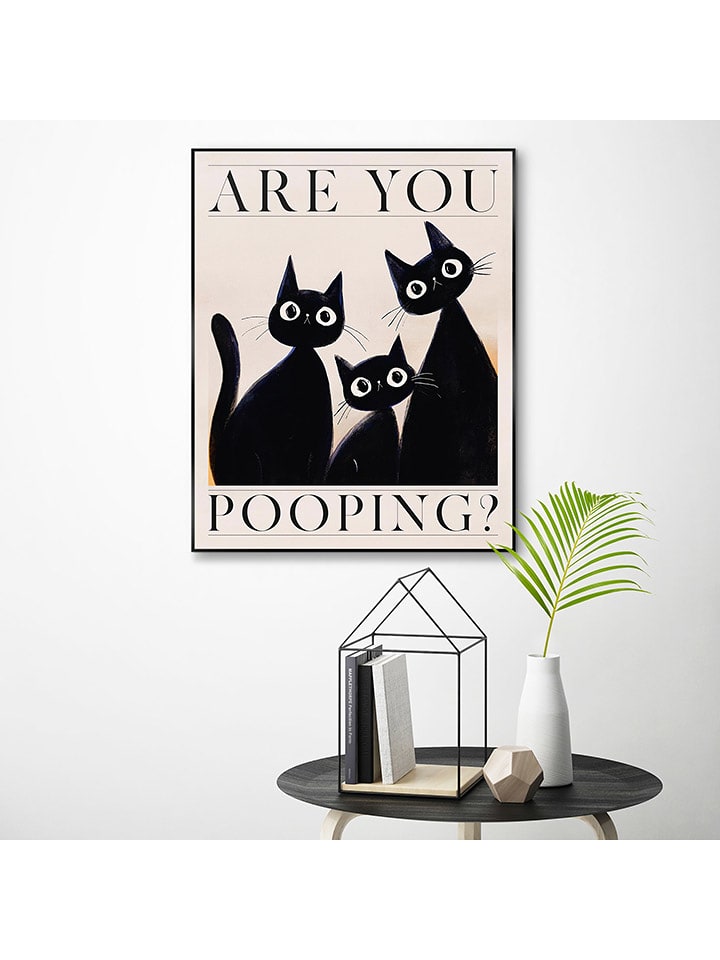 Orangewallz Druk artystyczny "Kittens Looking" w ramce rozmiar: 40x50 cm