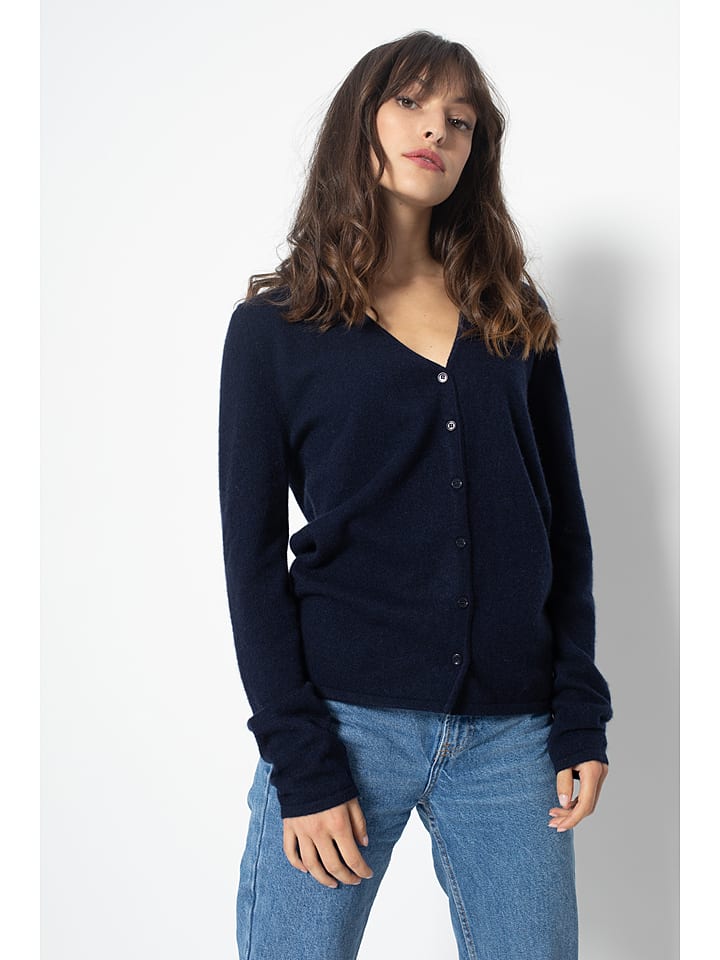 AUTHENTIC CASHMERE Kaszmirowy kardigan "Chalais" w kolorze granatowym rozmiar: XL