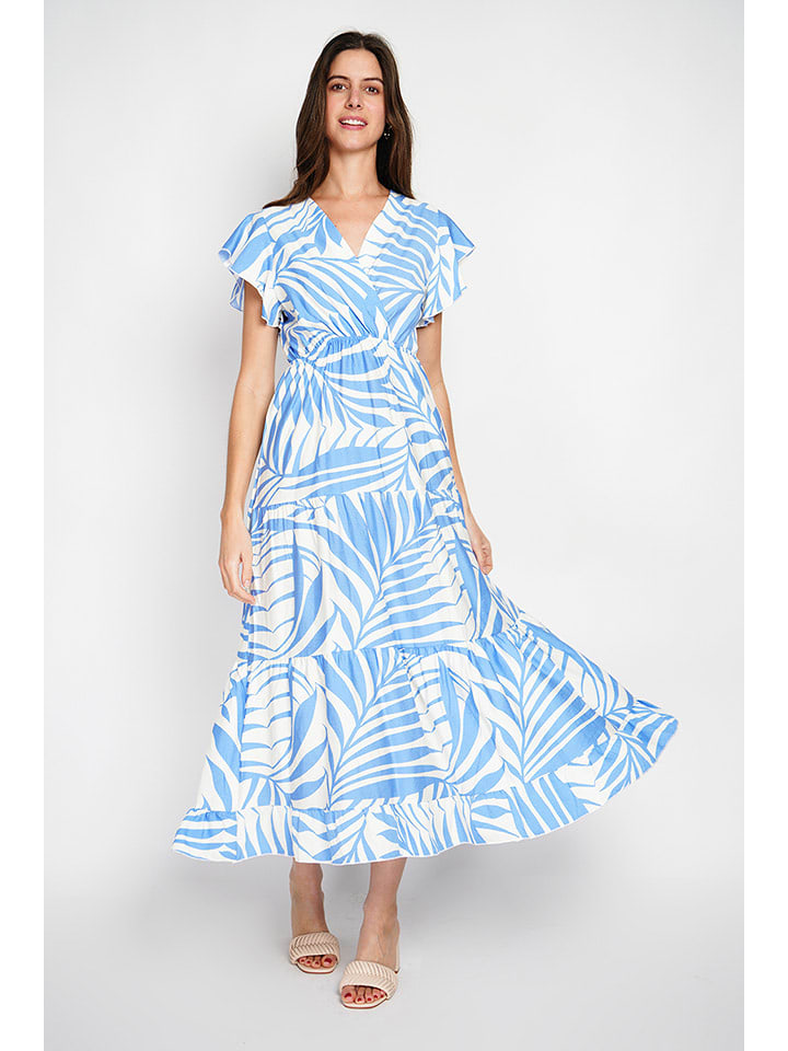 William de Faye Sukienka w kolorze błękitno-białym rozmiar: 40