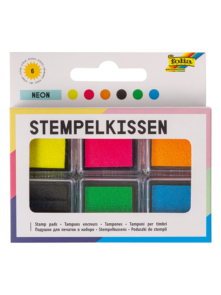 folia PAPER Poduszeczki (6 szt.) "Neon" w różnych kolorach do tuszu rozmiar: onesize