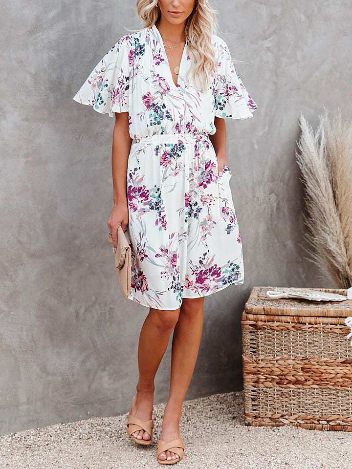 Milan Kiss Sukienka w kolorze biało-fioletowo-zielonym rozmiar: L