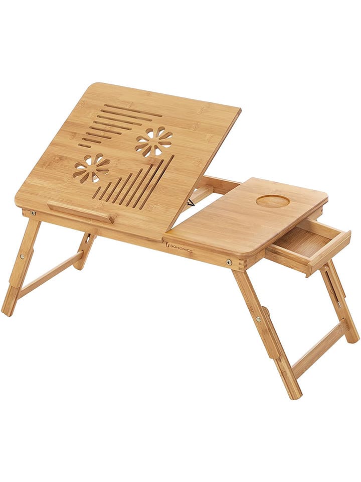 SONGMICS Stolik w kolorze jasnobrązowym pod laptopa - 55 x 29 x 35 cm rozmiar: onesize