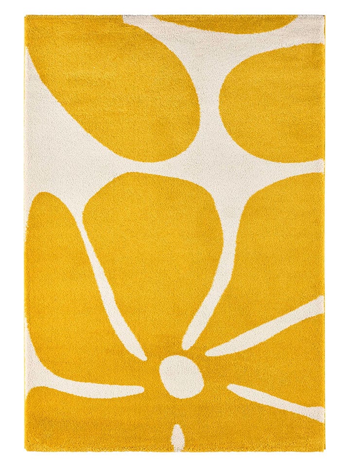 Nazar Dywan "Groovy" w kolorze żółto-białym rozmiar: 80x140cm