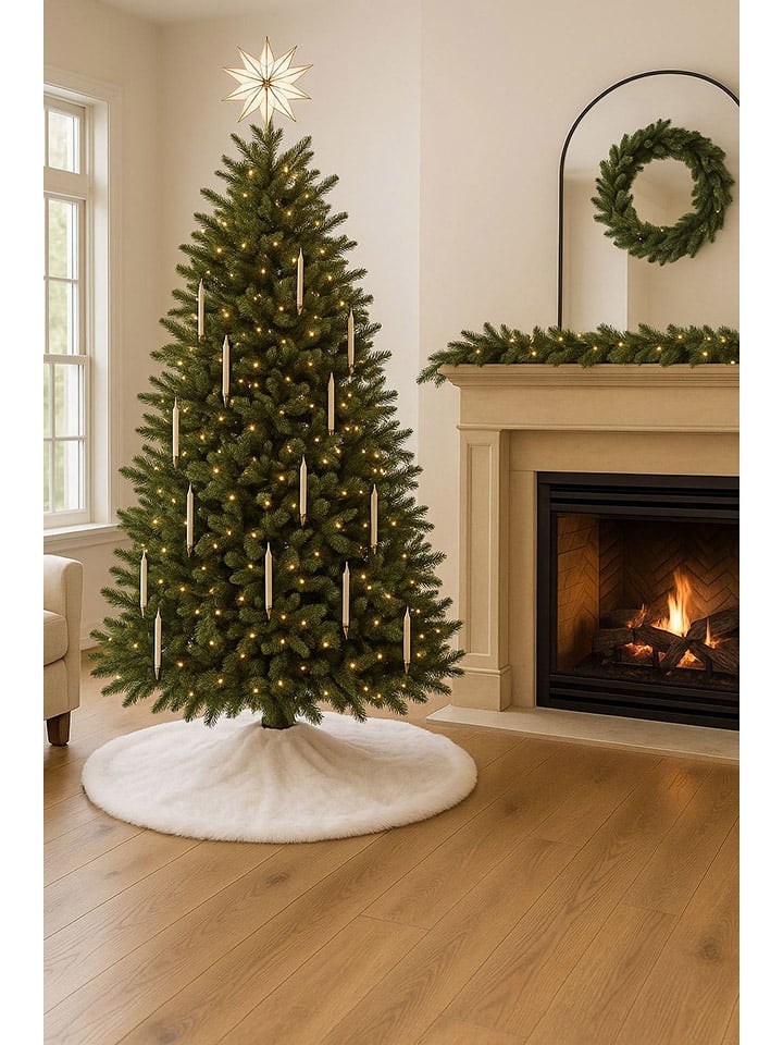 ABERTO DESIGN Dywan w kolorze kremowym pod choinkę rozmiar: 100x100 cm