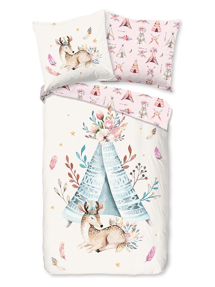 Good Morning Komplet pościeli "Boho" w kolorze jasnoróżowym rozmiar: 120x150 cm