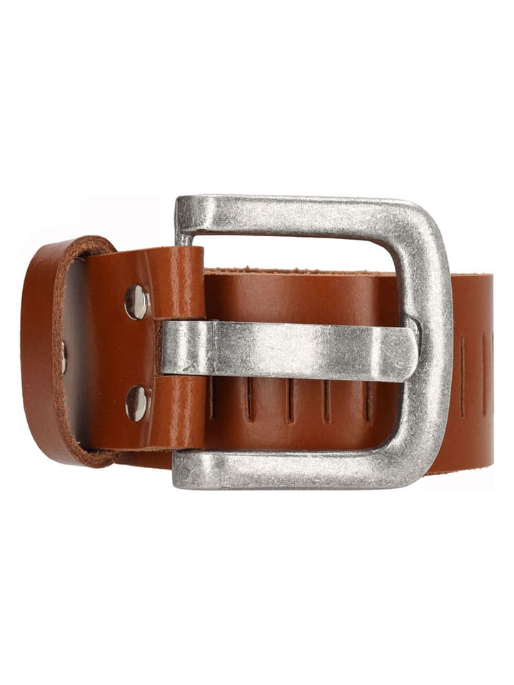 HIDE & STITCHES Skórzany pasek "Frisco" w kolorze jasnobrązowym rozmiar: onesize