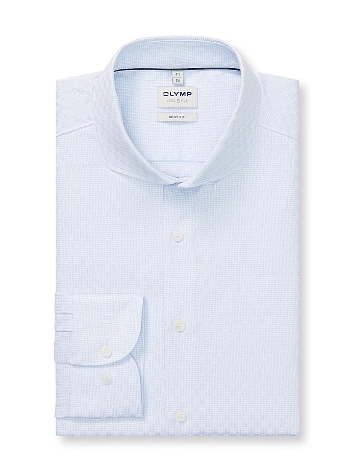 OLYMP Koszula "Level 5" - Body fit - w kolorze błękitnym rozmiar: 38