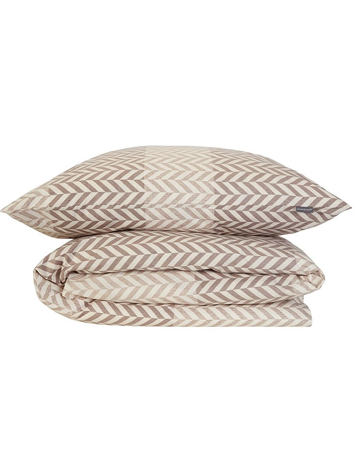 Schiesser Komplet pościeli renforcé "Maribel" w kolorze szarobrązowym rozmiar: 135x200 cm