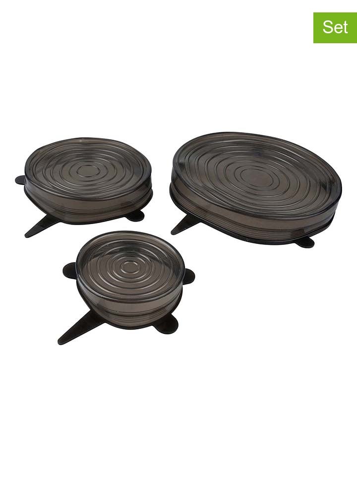 Fackelmann Pokrywki (3 szt.) w kolorze czarnym utrzymujące świeżość rozmiar: onesize