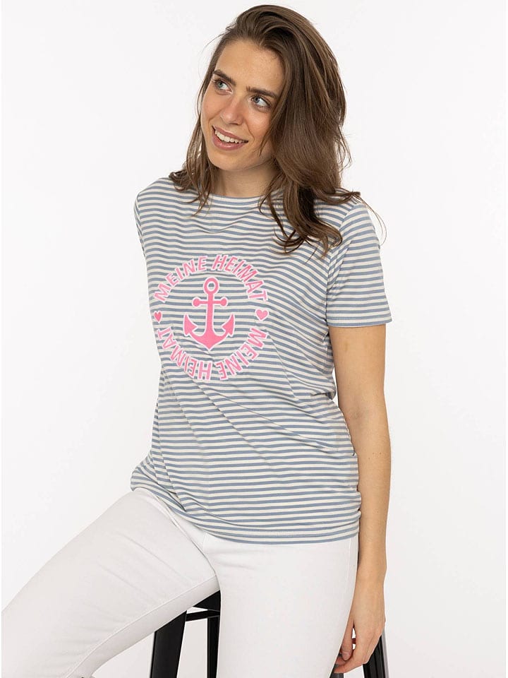 Zwillingsherz Koszulka w kolorze szaro-białym rozmiar: XXL