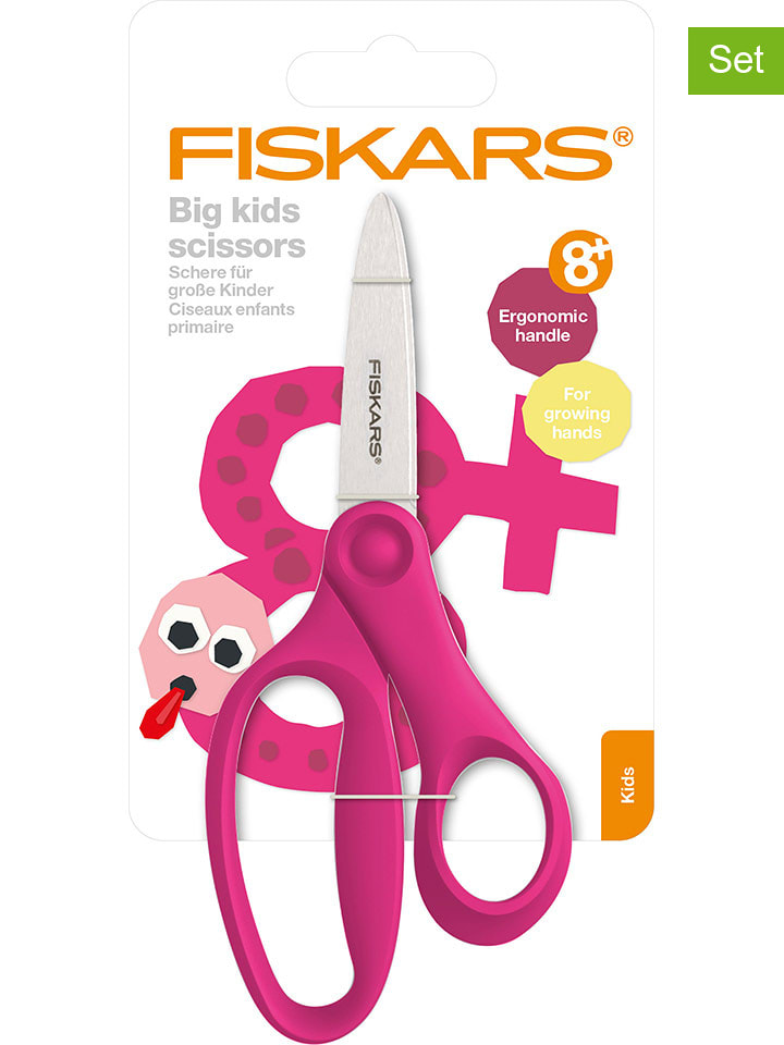 Fiskars Nożyczki w kolorze różowym dla dzieci - wys. 15 cm - 8+ rozmiar: onesize