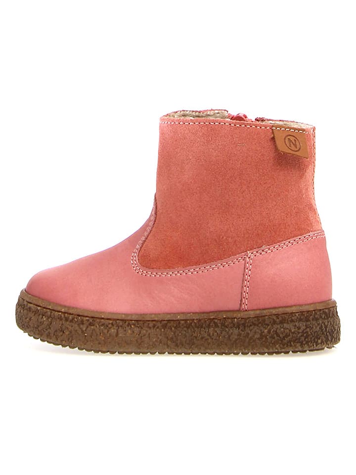 Naturino Skórzane botki zimowe "Alpina" w kolorze jasnoróżowym rozmiar: 32