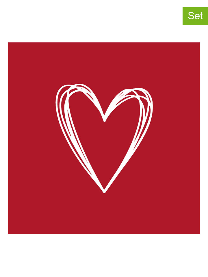 ppd Serwetki (40 szt.) "Pure Heart" w kolorze czerwonym rozmiar: onesize