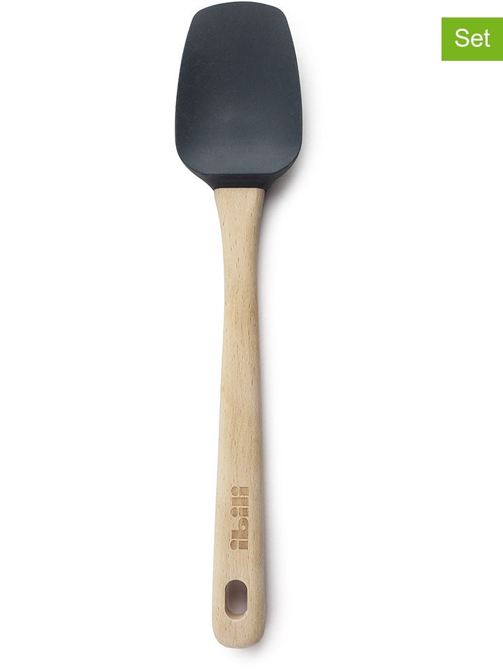 Ibili Łyżki silikonowe (2 szt.) w kolorze beżowo-szarym - dł. 30 cm rozmiar: onesize