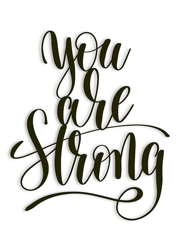 hippodino Dekoracja ścienna "You are strong" w kolorze czarnym - 24 x 40 x 1,5 cm rozmiar: onesize