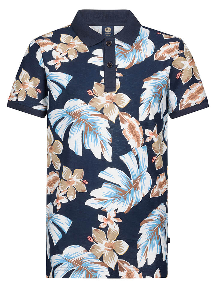 Petrol Industries Koszulka polo w kolorze granatowo-beżowym rozmiar: 176