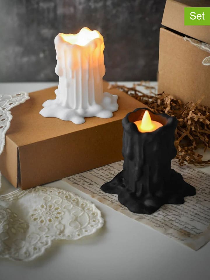 Lucky Bees Świece LED (2 szt.) w kolorze biało-czarnym rozmiar: onesize