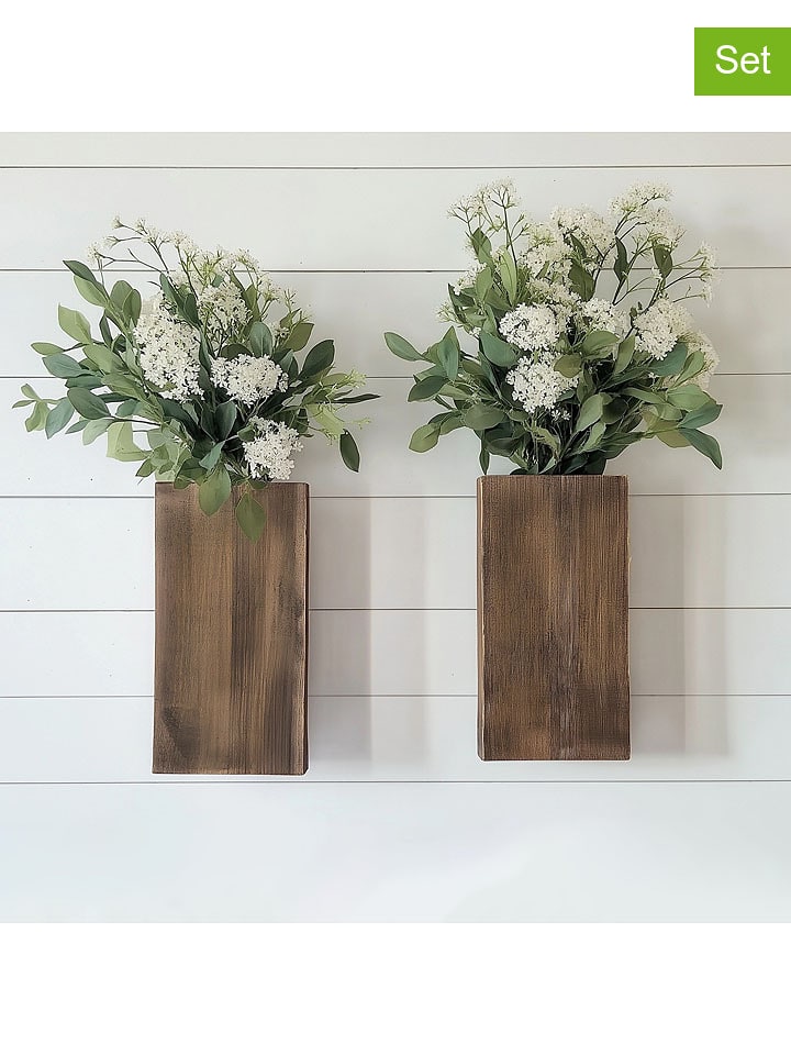 Evila Doniczki (2 szt.) w kolorze brązowym - 16 x 8 x 6 cm rozmiar: onesize