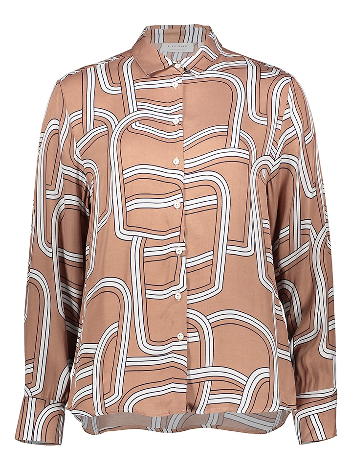 Eterna Koszula w kolorze jasnobrązowo-białym rozmiar: 38