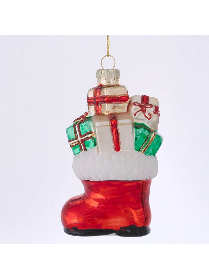 Boltze Zawieszka świąteczna "Booty" w kolorze czerwono-kremowym - wys. 13 cm rozmiar: onesize