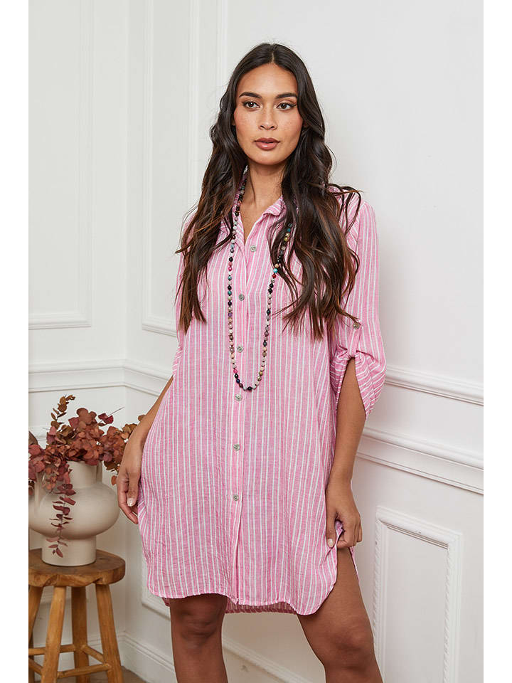 La Compagnie Du Lin Sukienka w kolorze jasnoróżowym rozmiar: XL