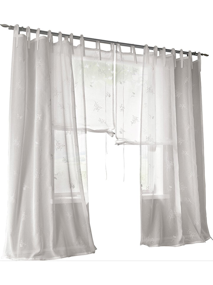 heine home Firanka dekoracyjna w kolorze białym rozmiar: 245x140 cm