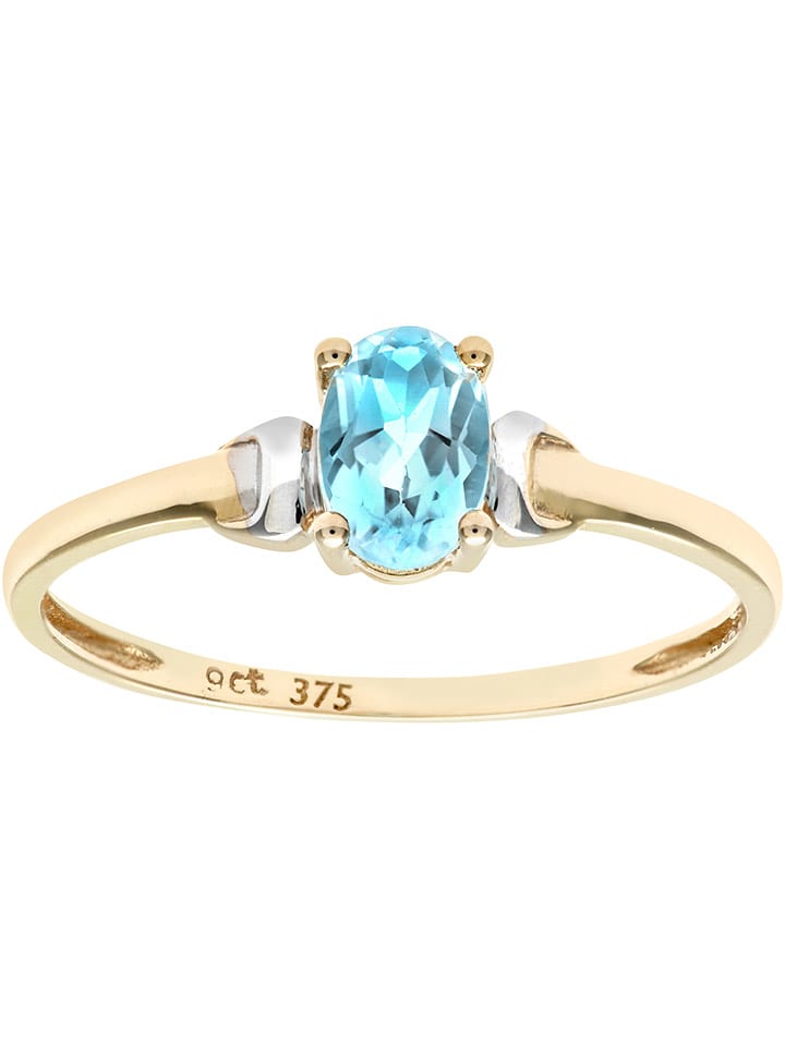 Revoni Złoty pierścionek z topazem rozmiar: 60