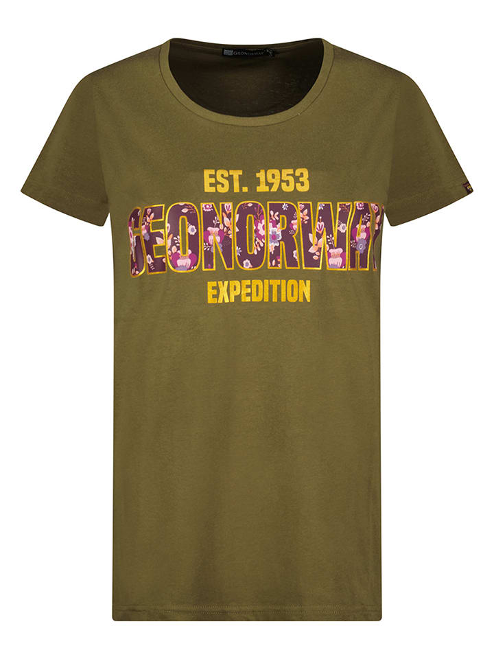 Geographical Norway Koszulka "Jarenne" w kolorze khaki rozmiar: L