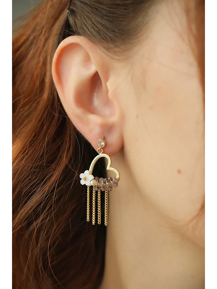 Pierres delicates Pozłacane kolczyki z ametystami rozmiar: onesize