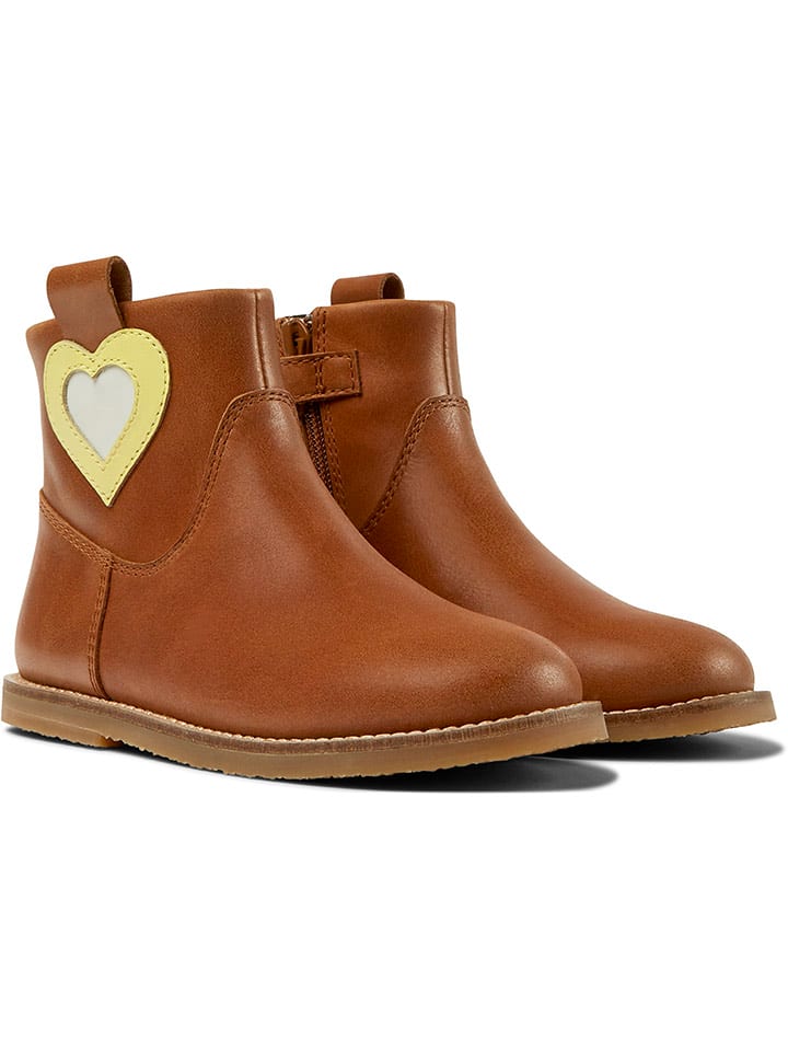 Camper Skórzane botki w kolorze jasnobrązowym rozmiar: 34