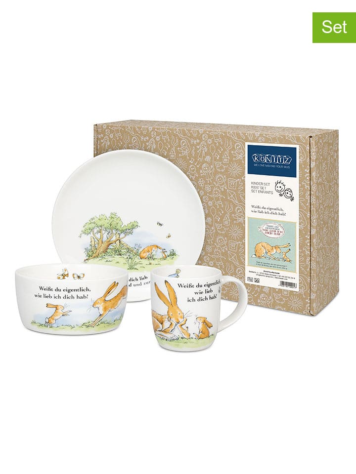 Könitz 3-częściowy zestaw naczyń w kolorze białym rozmiar: onesize