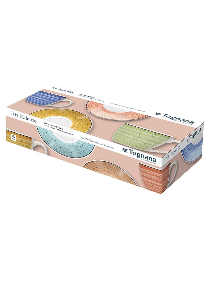 Tognana Filiżanki (6 szt.) "Kaleido" ze wzorem - 80 ml rozmiar: onesize