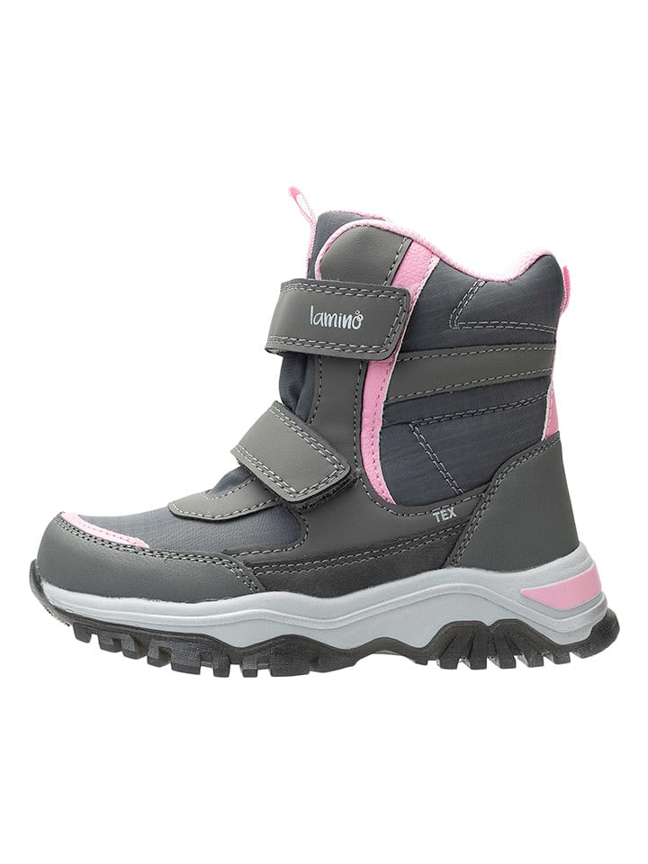 lamino Kozaki zimowe w kolorze szaro-jasnoróżowym rozmiar: 31