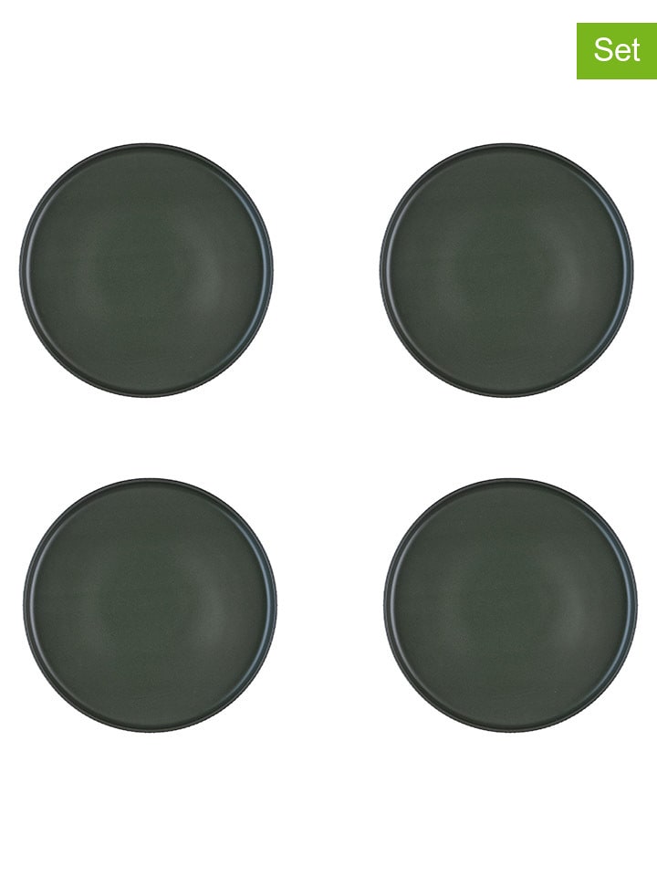 Björn Talerzyki deserowe (4 szt.) "Scandi" w kolorze oliwkowym - Ø 21,5 cm rozmiar: onesize