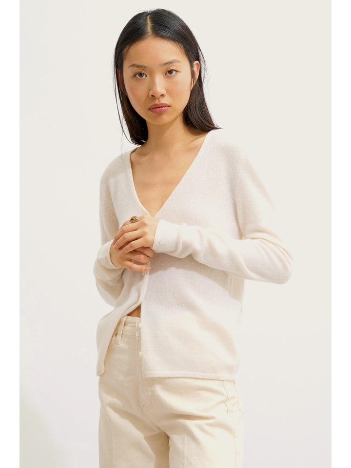 AUTHENTIC CASHMERE Kaszmirowy kardigan "Chalais" w kolorze kremowym rozmiar: XXL