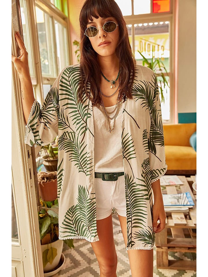 Olalook Kimono "Olalook" w kolorze kremowym rozmiar: S