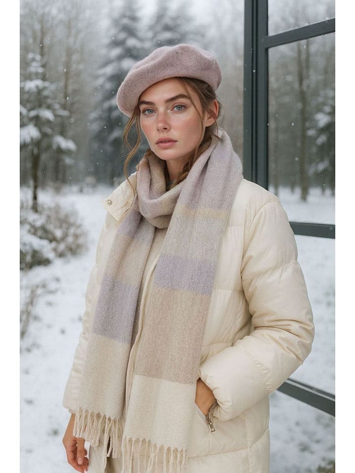 Lucky Bees Szal w kolorze beżowym - 180 x 50 cm rozmiar: onesize