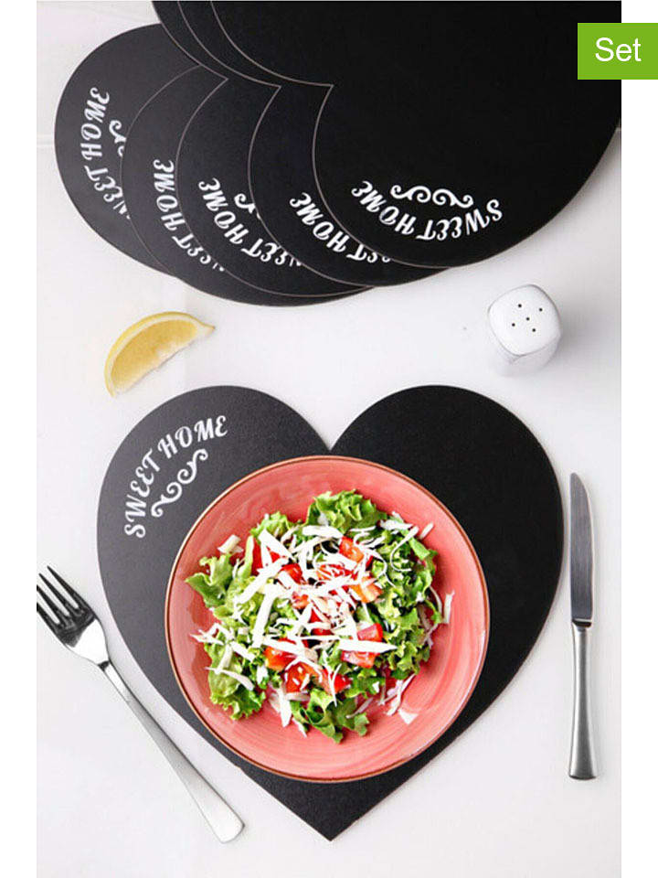 Violeta Home Podkładki (6 szt.) w kolorze czarnym - 29 x 29 cm rozmiar: onesize