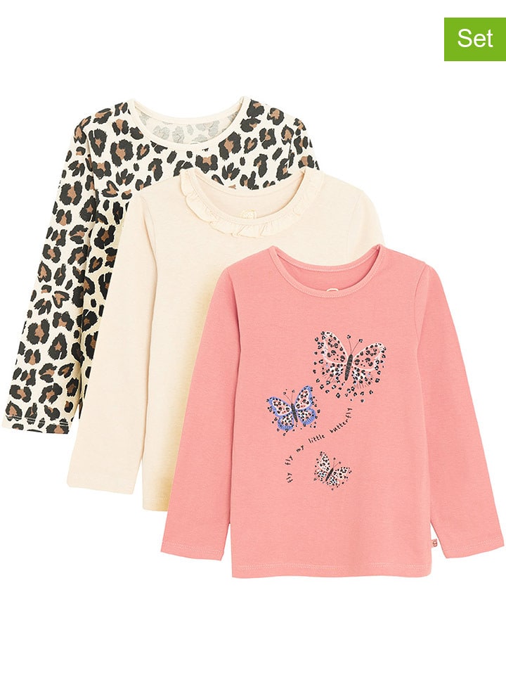 COOL CLUB Koszulki (3 szt.) w kolorze jasnoróżowo-kremowo-jasnobrązowym rozmiar: 116