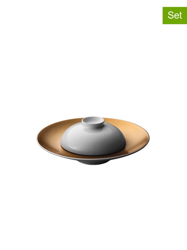 BergHOFF 2-częściowy zestaw w kolorze złoto-białym do serwowania rozmiar: onesize