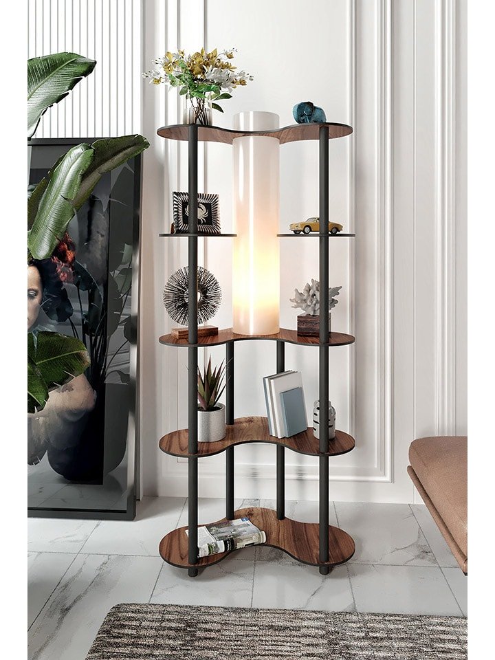 ABERTO DESIGN Lampa stojąca w kolorze brązowo-czarnym - 65 x 150 x 35 cm rozmiar: onesize