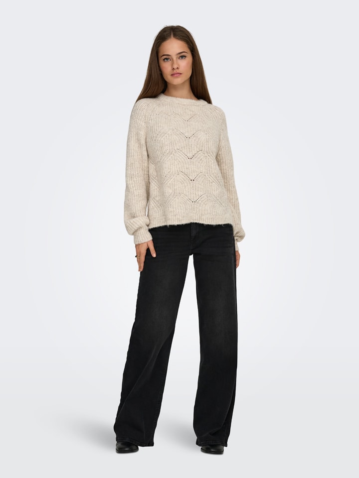 ONLY Sweter w kolorze beżowym rozmiar: M