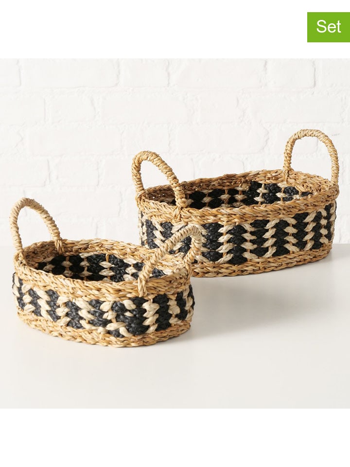Boltze Koszyki (2 szt.) "Amna" w kolorze jasnobrązowo-czarnym rozmiar: onesize