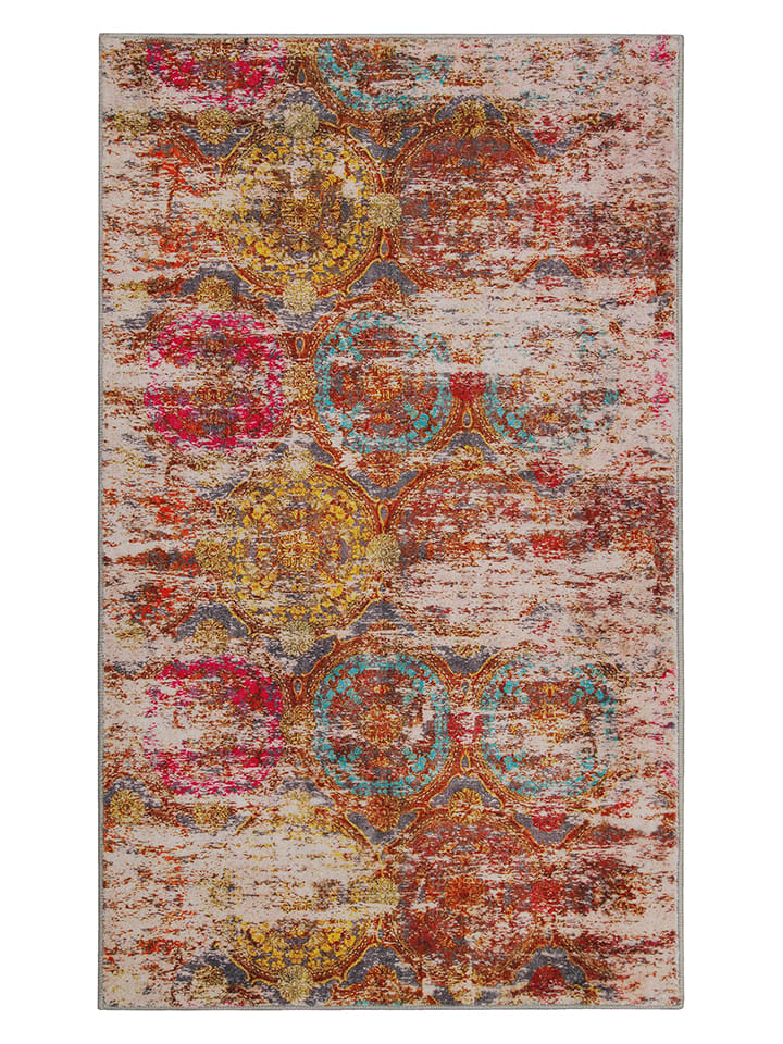 Wecon Home Dywanik łazienkowy "Beach Front" w kolorze czerwono-żółtym rozmiar: 70x120 cm