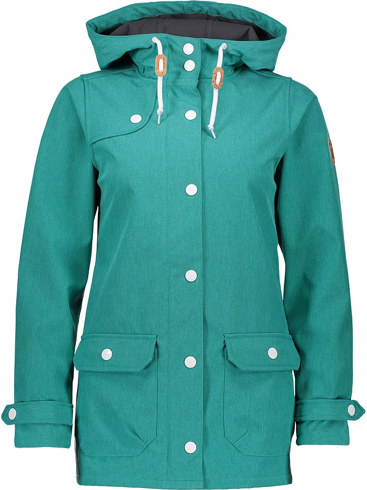 Derbe Parka przeciwdeszczowa w kolorze turkusowym rozmiar: 46