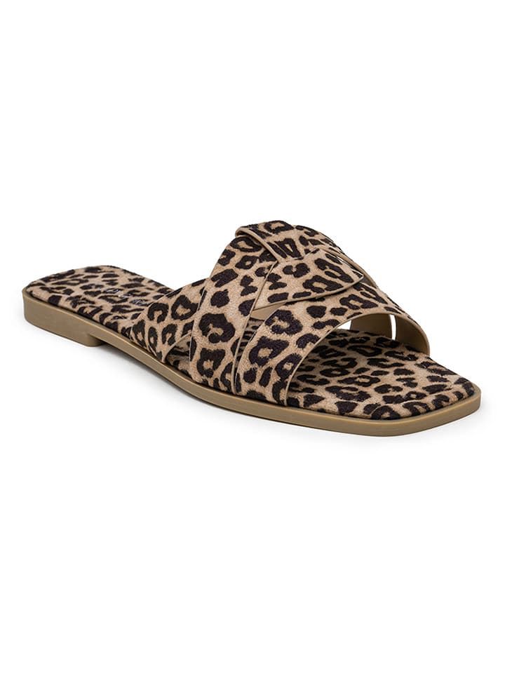 Foreverfolie Klapki w kolorze beżowo-brązowym rozmiar: 37